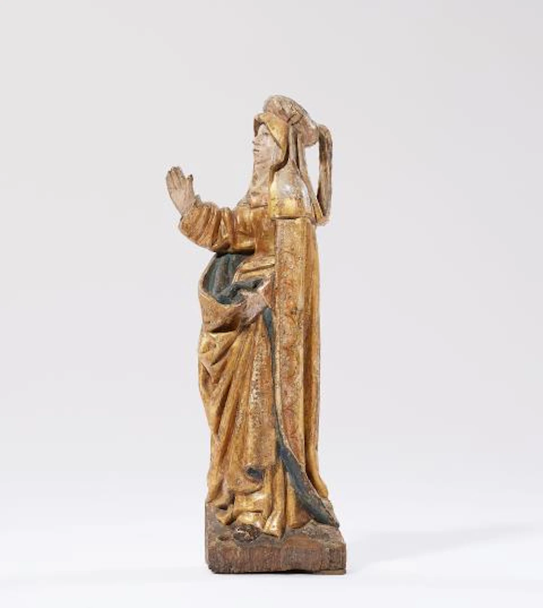 A carved oak figure of St. Elisabeth