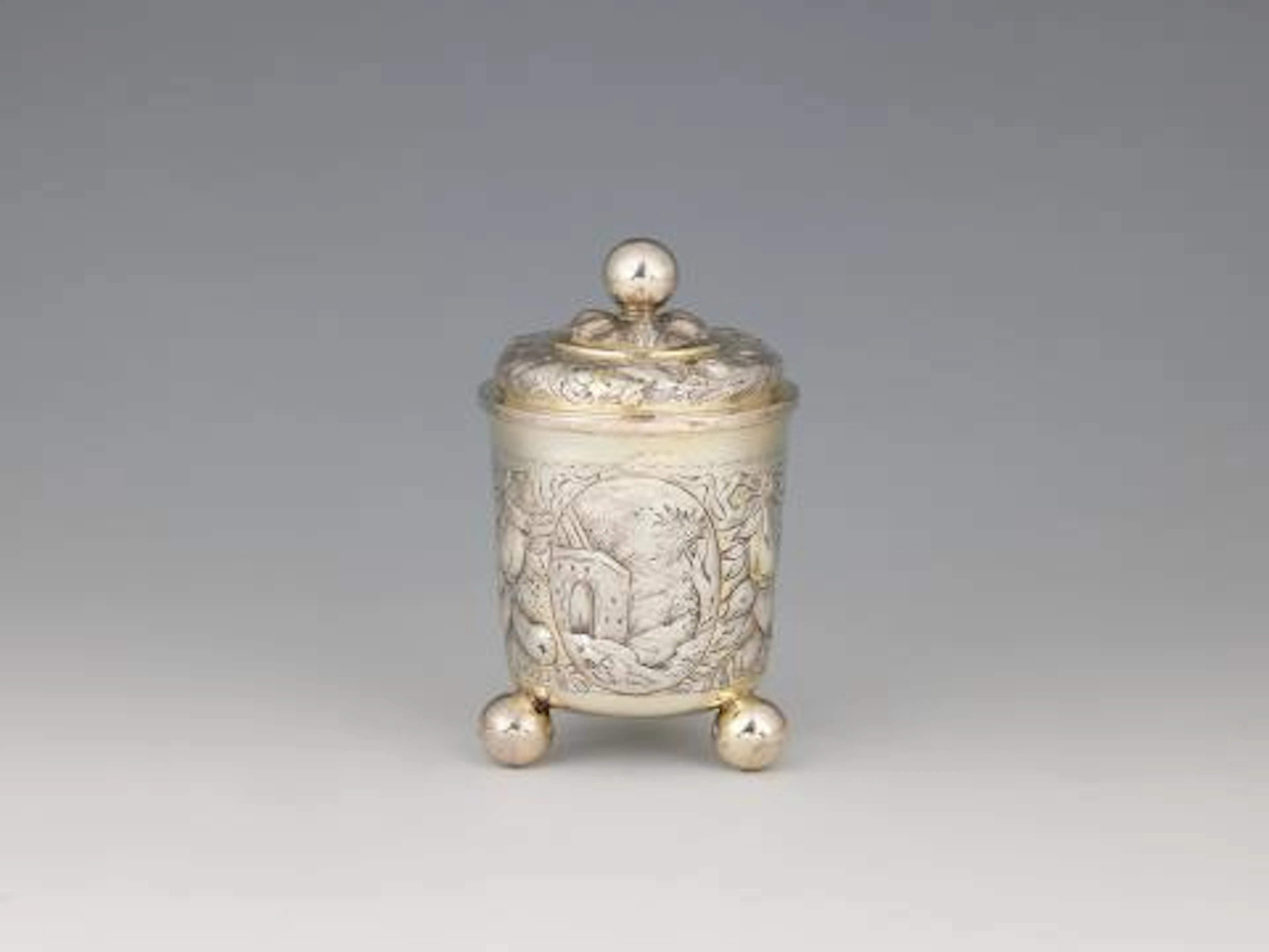 A Leipzig parcel-gilt silver beaker