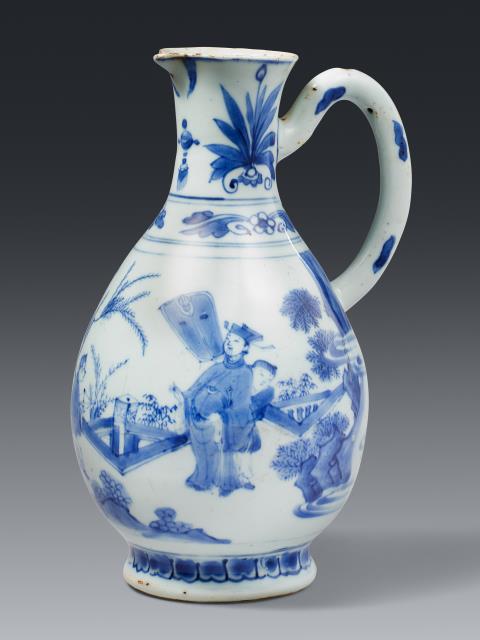 A blue and white ewer. Chongzhen period (1628-1644)