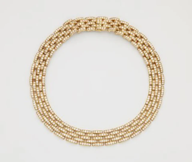 A French 18k yellow gold and diamond "Maillon Panthère Grand Modèle" necklace.