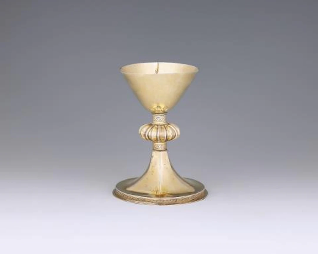 A Late Gothic German silver gilt communion chalice
