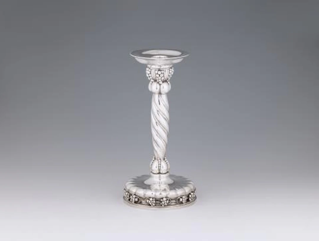 A large Georg Jensen silver candlestick, no. 264