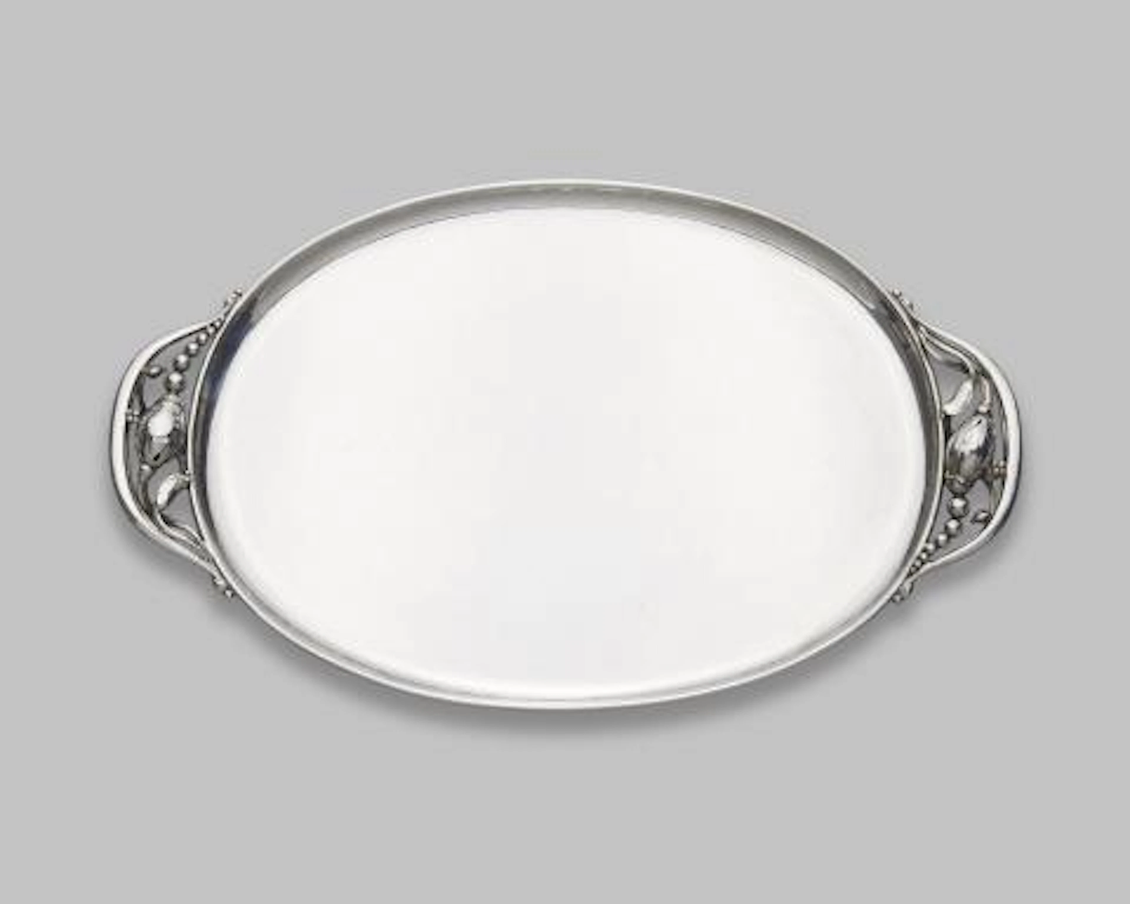 A Georg Jensen silver tray, no. 2