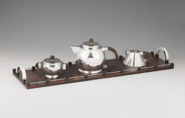 A silver tea service by Oswald M. Ungers