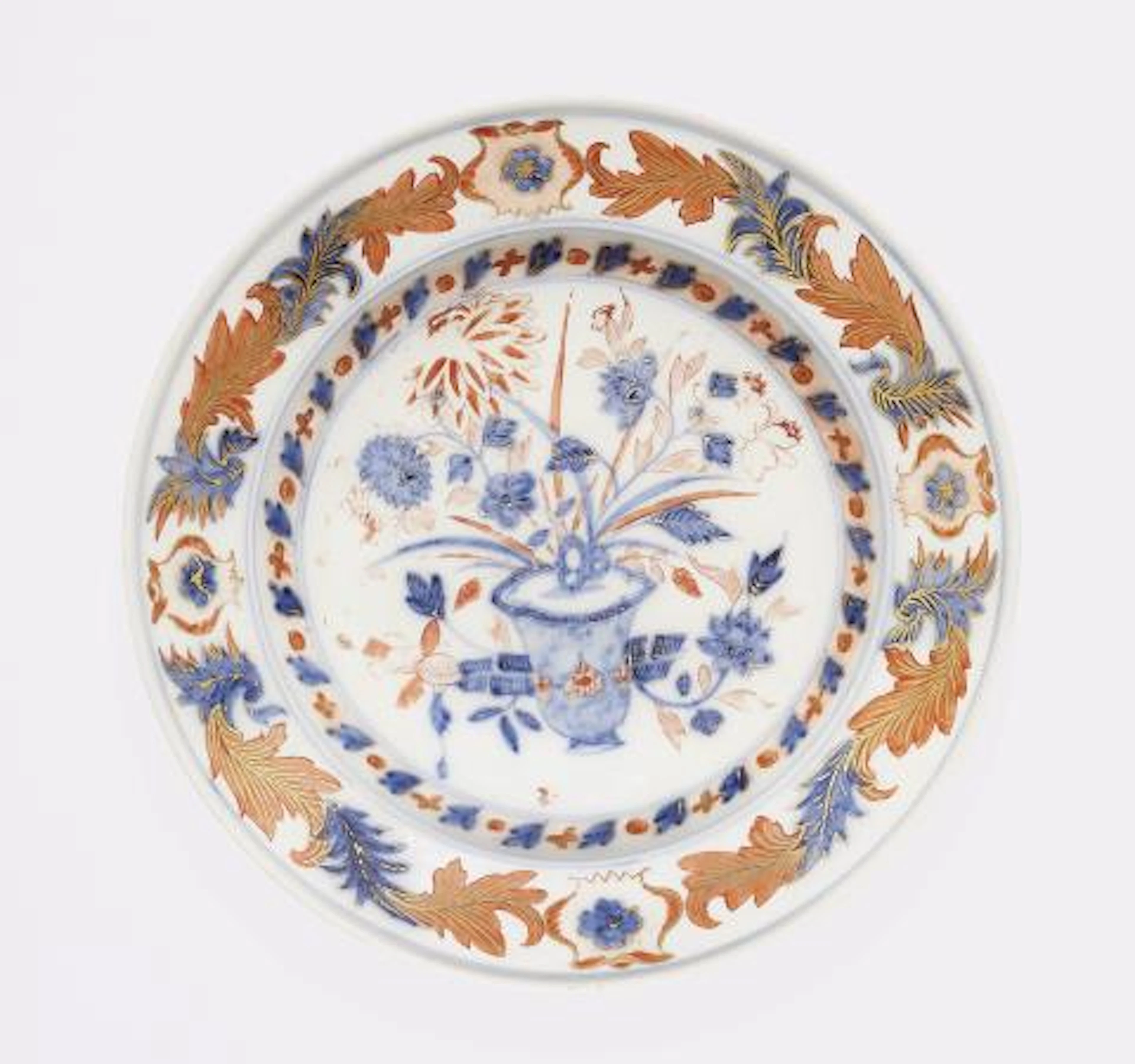A Meissen porcelain plate with rare Japanese style decor