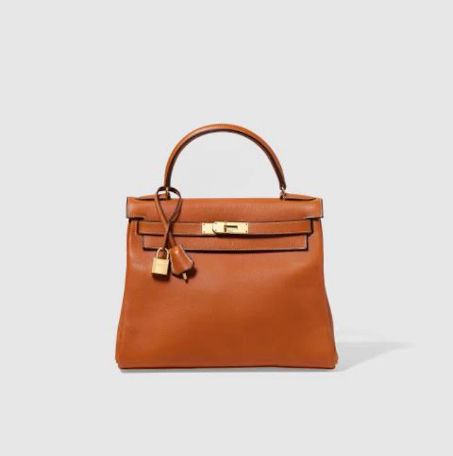 A Hermès Kelly bag Retourné 28 Veau Epsom Gold