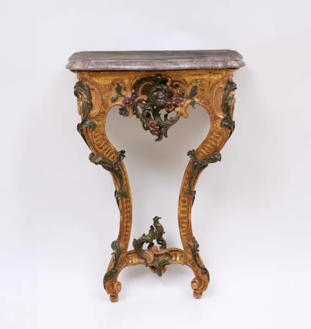 A Bayreuth console table with a Lahn marble top
