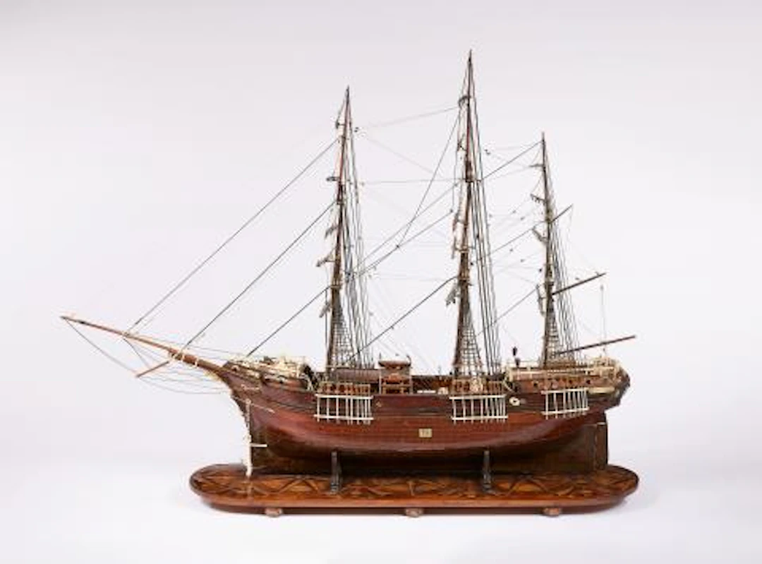 A model of the three-masted ship Margherita Regina d'Italia