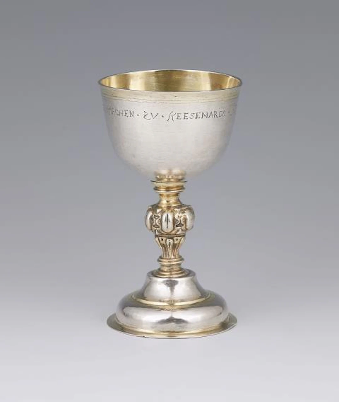A small Gdansk silver, partially gilt chalice for the church of Kežmarok