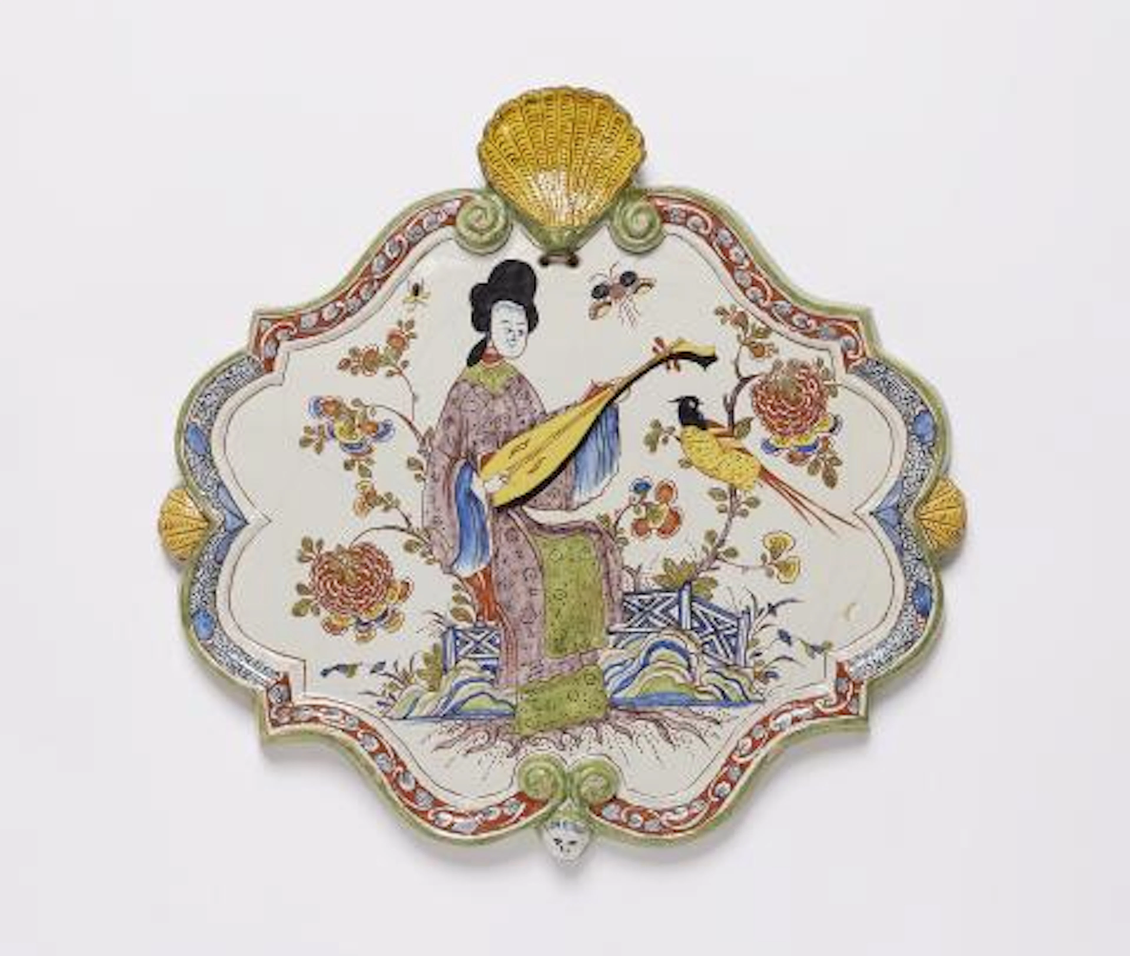 A Dutch Delft faience Chinoiserie panel