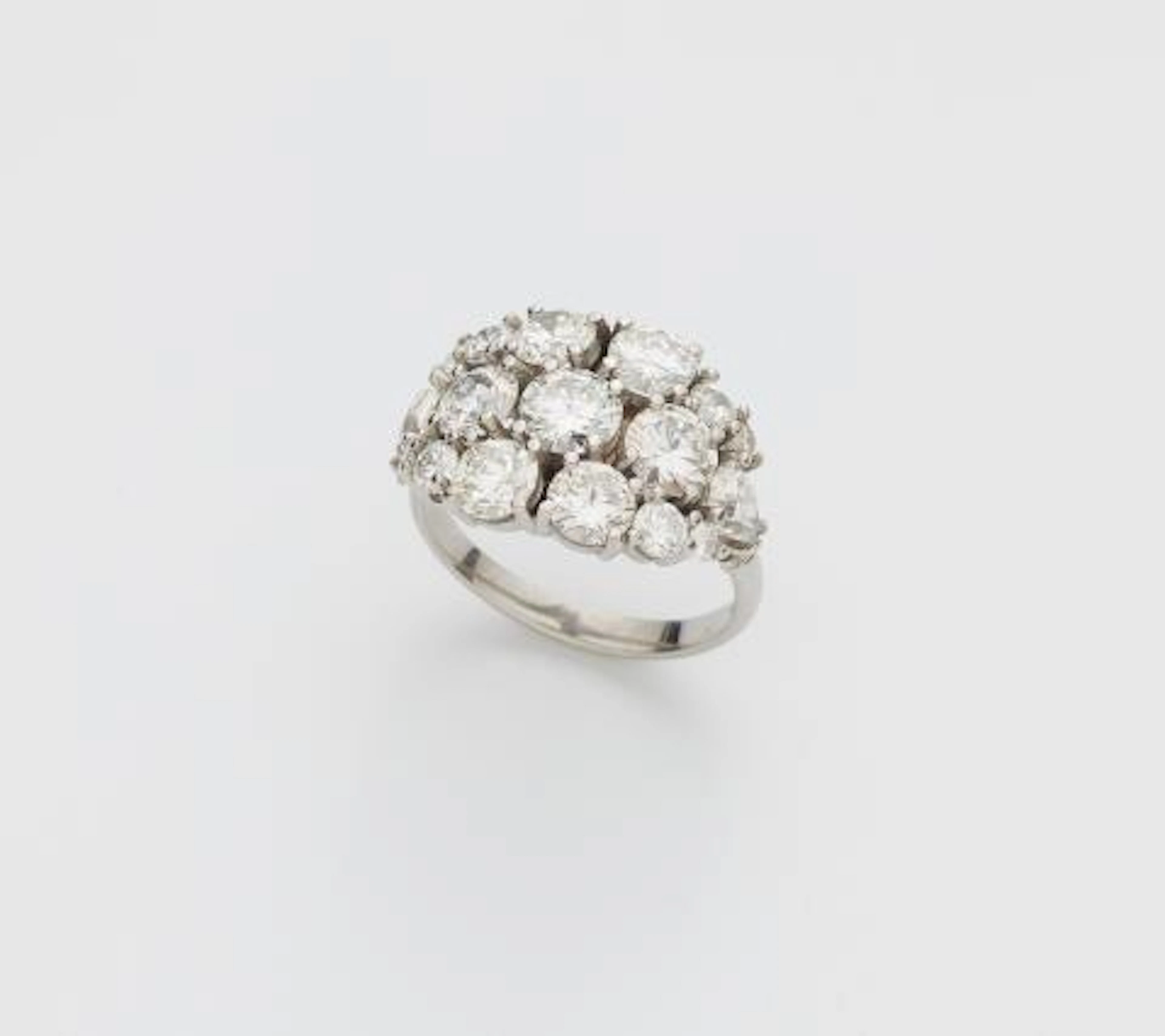 A Dutch 18k white gold diamond ring.