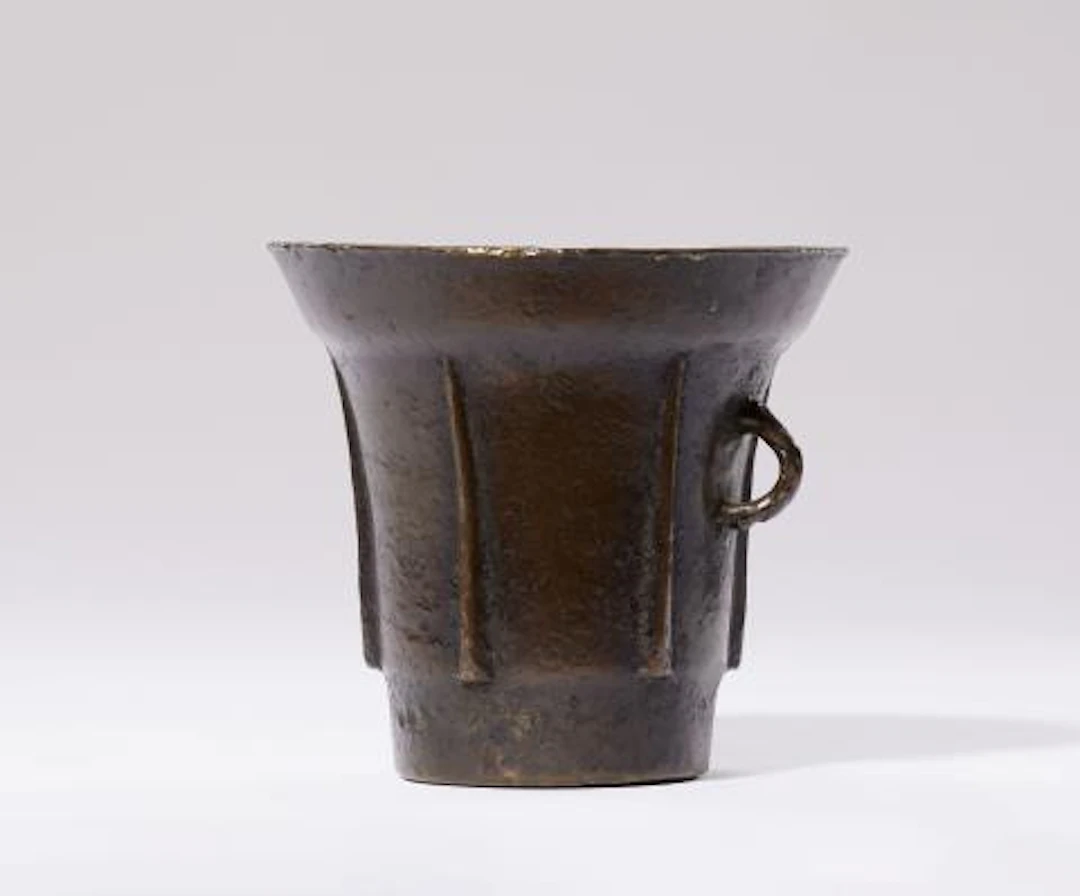 A Gothic bronze single-handled mortar