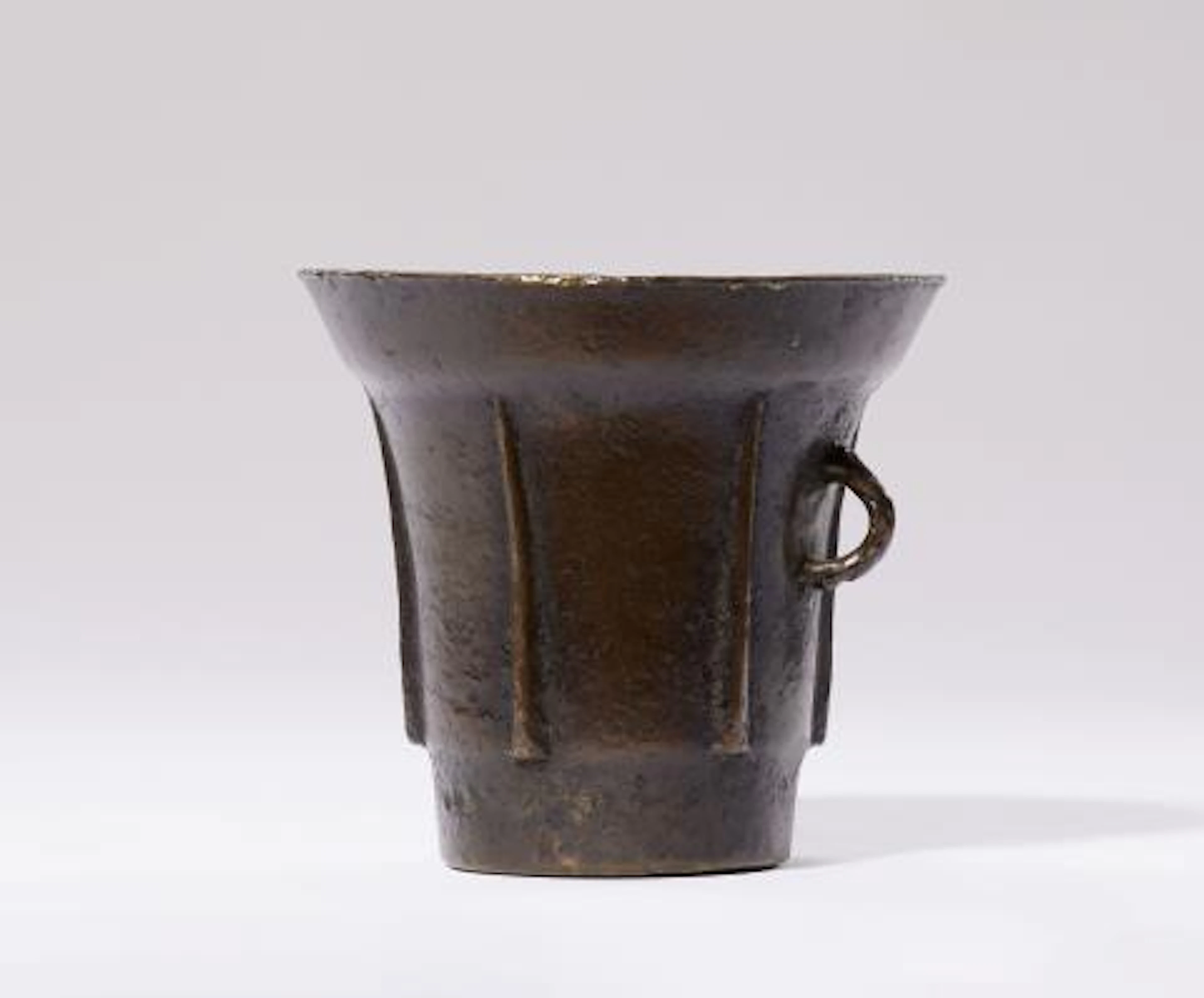 A Gothic bronze single-handled mortar
