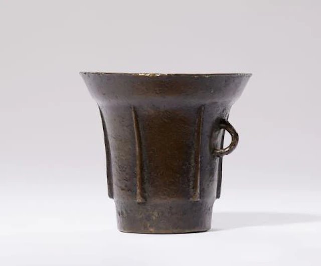A Gothic bronze single-handled mortar