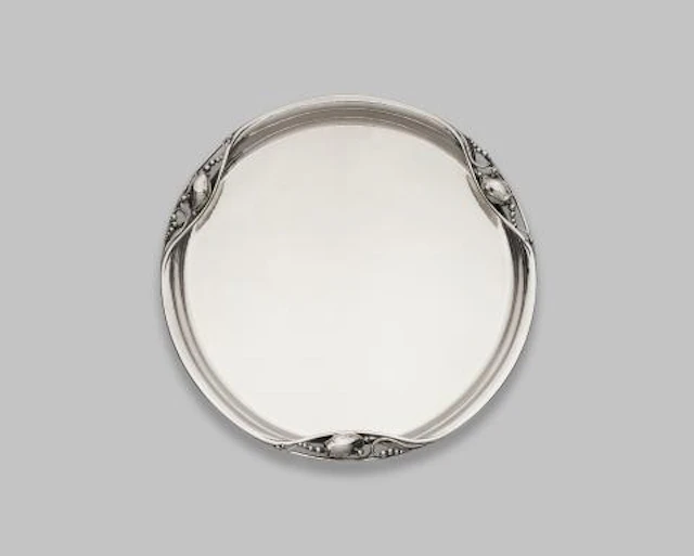 A Georg Jensen silver tray, no. 2