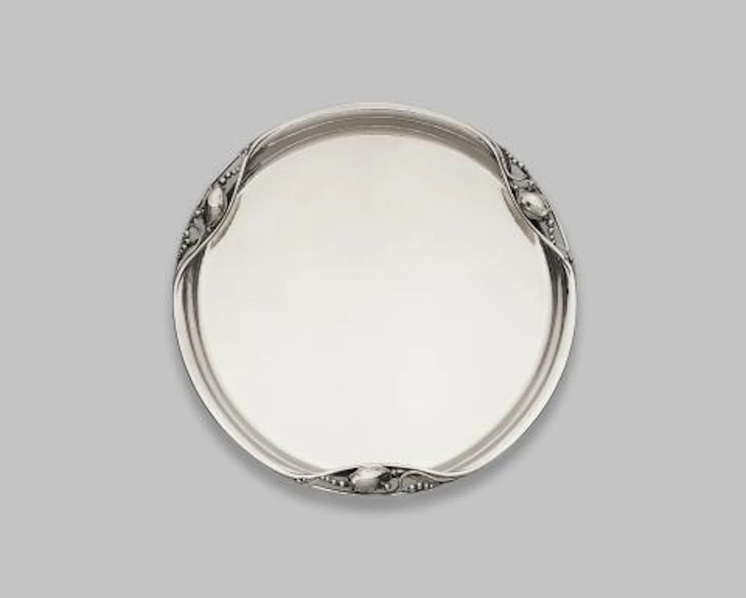 A Georg Jensen silver tray, no. 2