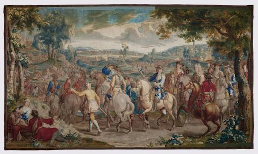 Tapestry with "La Marche II" from the so-called New Series of Military Art