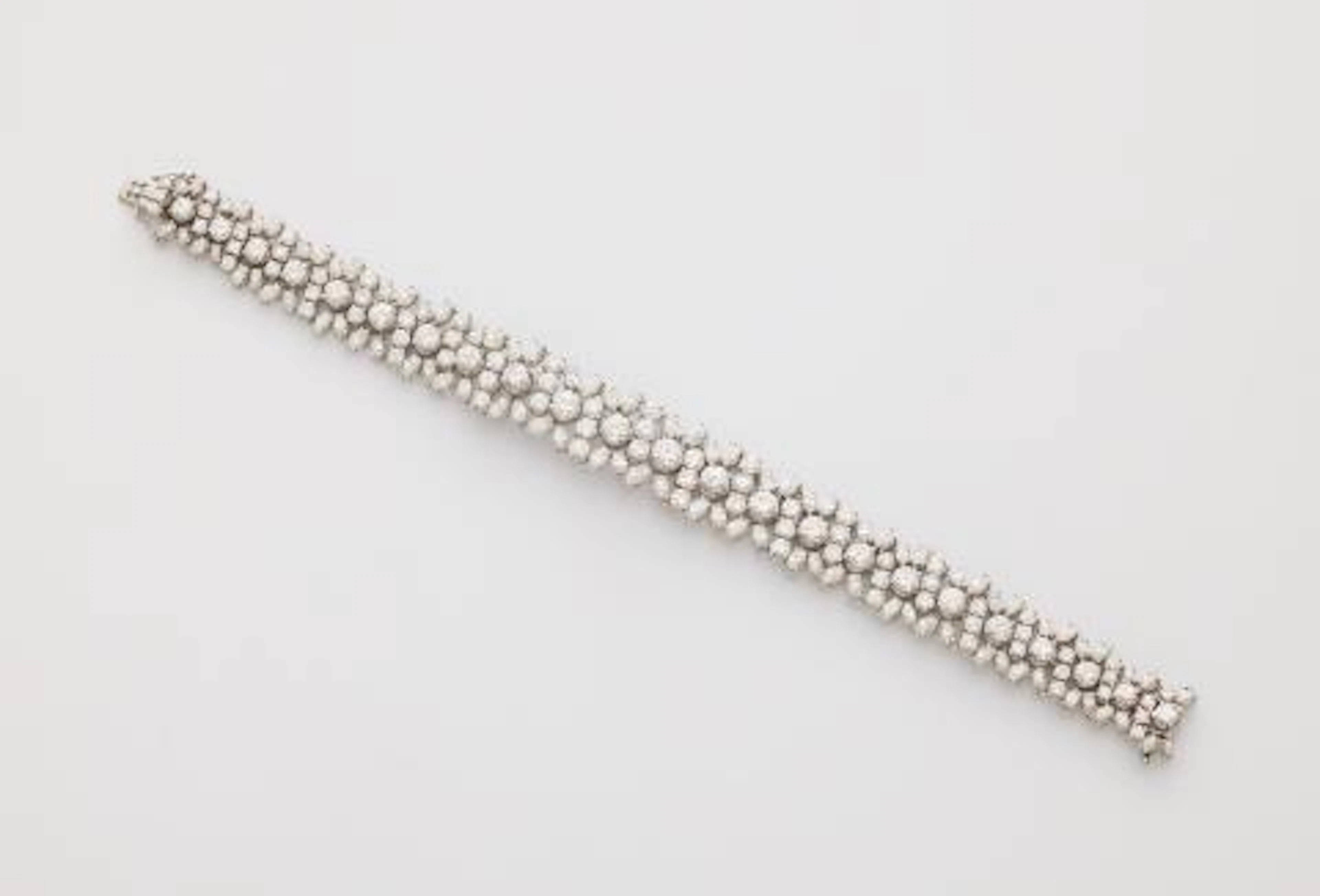 An 18k white gold and diamond cocktail bracelet.
