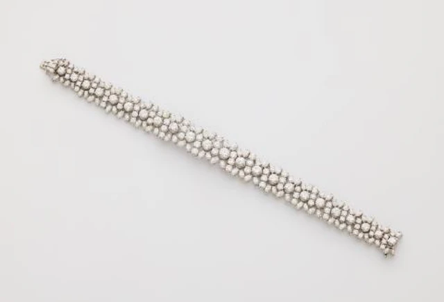 An 18k white gold and diamond cocktail bracelet.