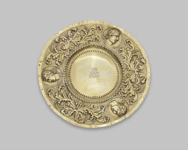 A small Baroque silver gilt dish