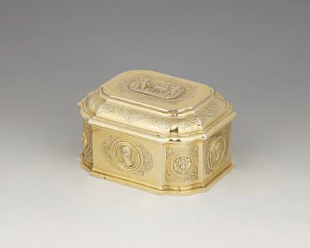 An Augsburg Régence silver gilt casket