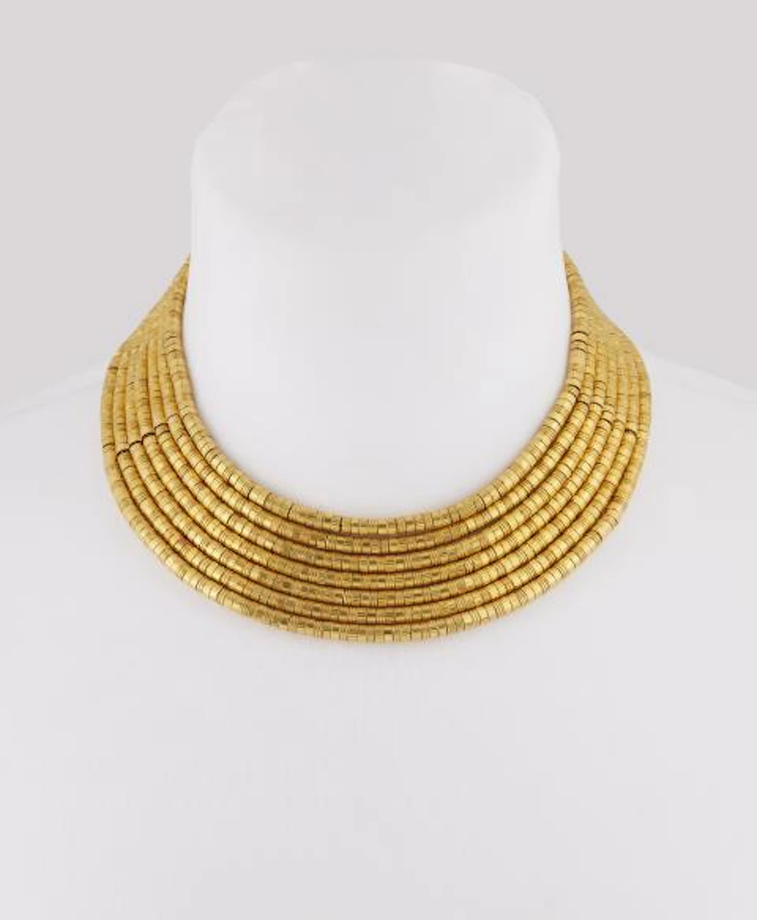 A flexible seven row 18k yellow collar necklace "Helen of Troy"