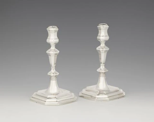 A pair of Bern silver candlesticks