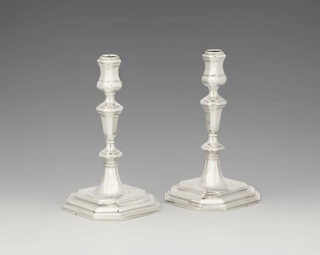 A pair of Bern silver candlesticks