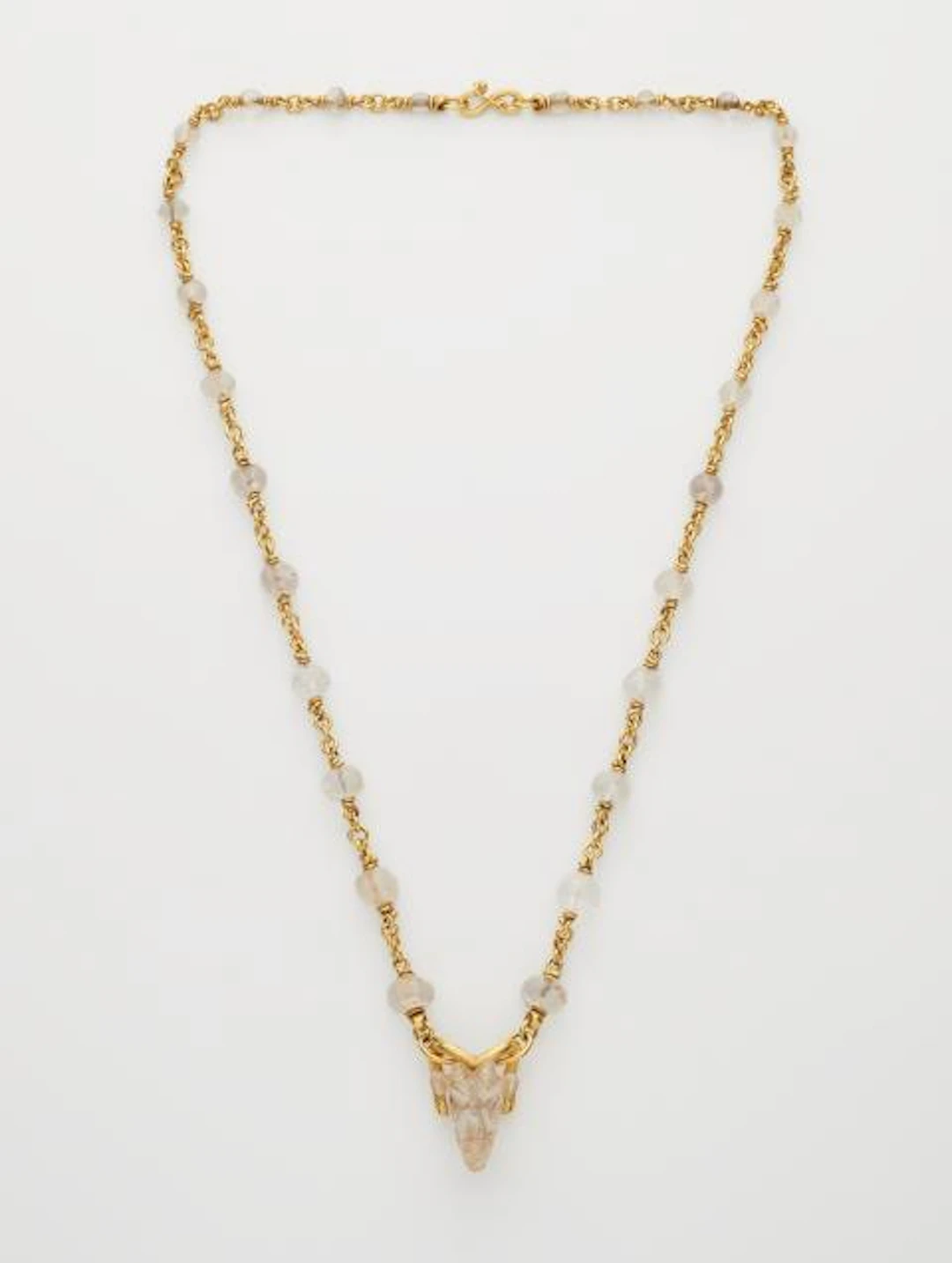 A German hand-forged 21.6k yellow gold and ancient Syrian rock crystal
