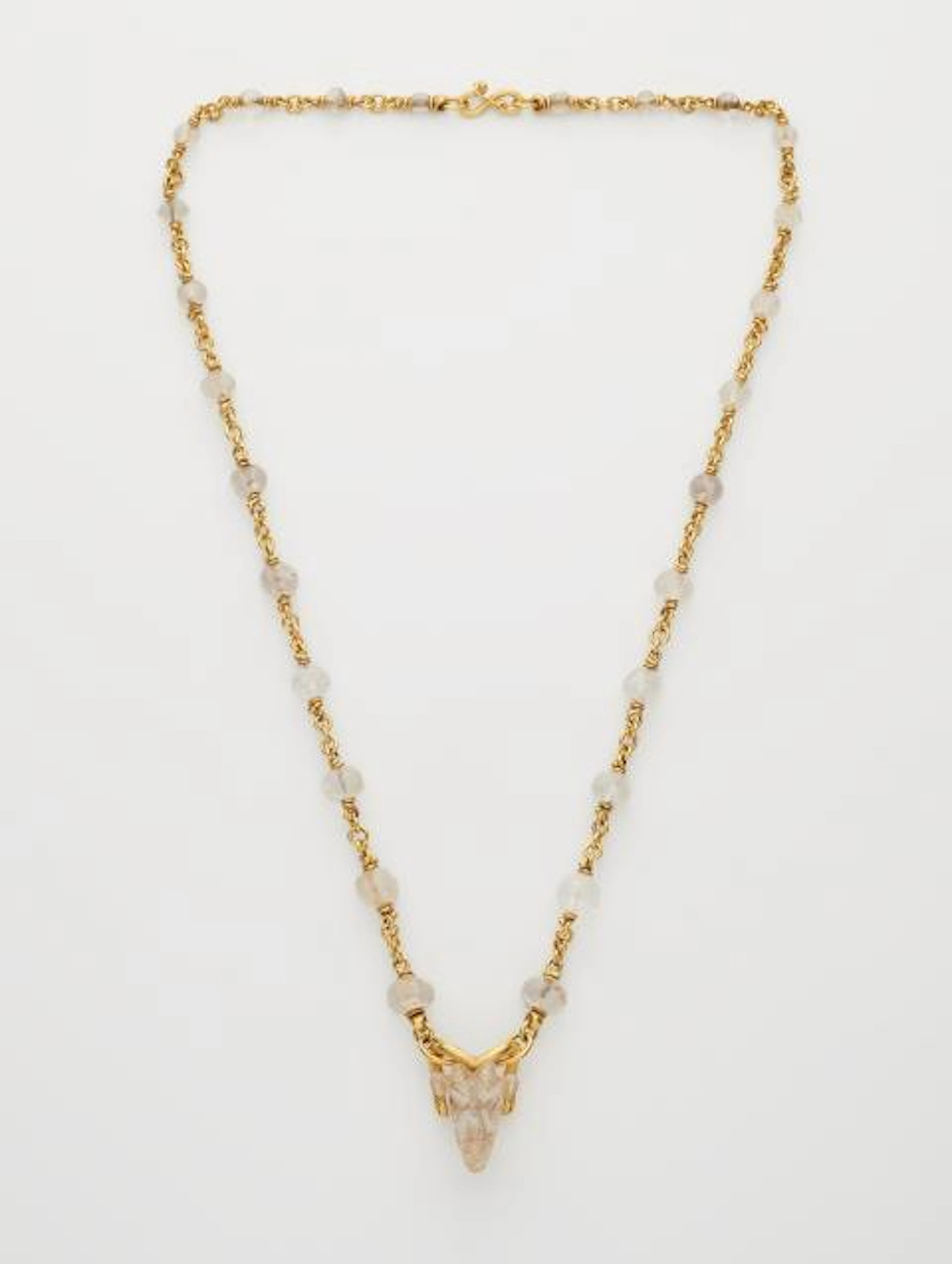 A German hand-forged 21.6k yellow gold and ancient Syrian rock crystal