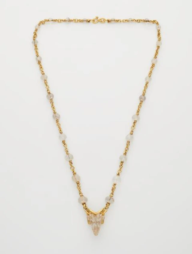 A German hand-forged 21.6k yellow gold and ancient Syrian rock crystal