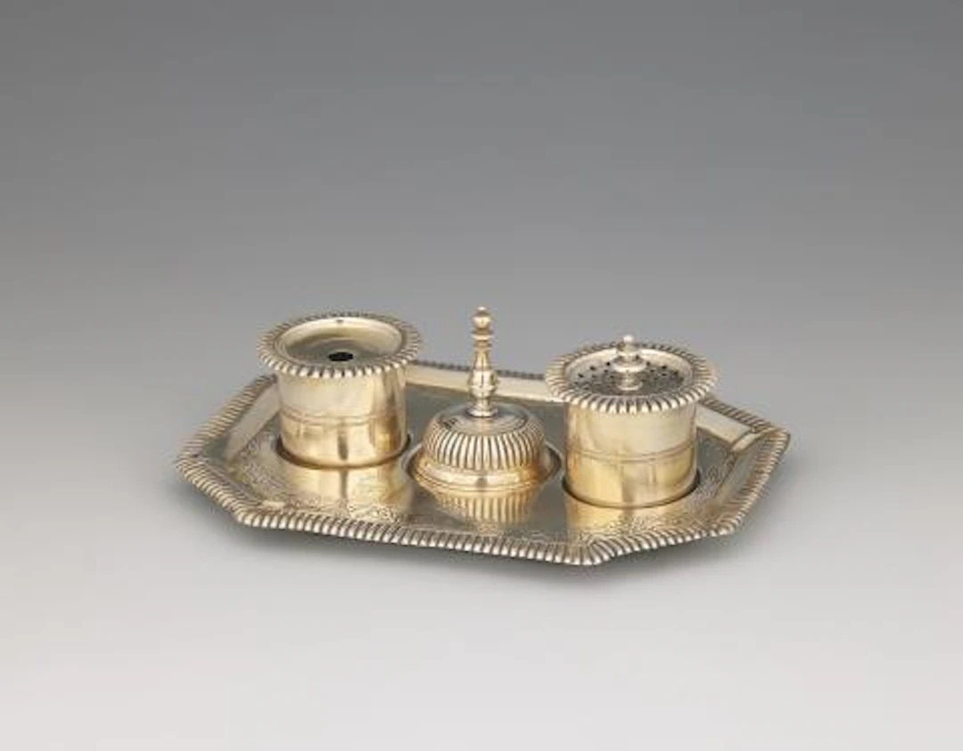 An Augsburg silver writing set