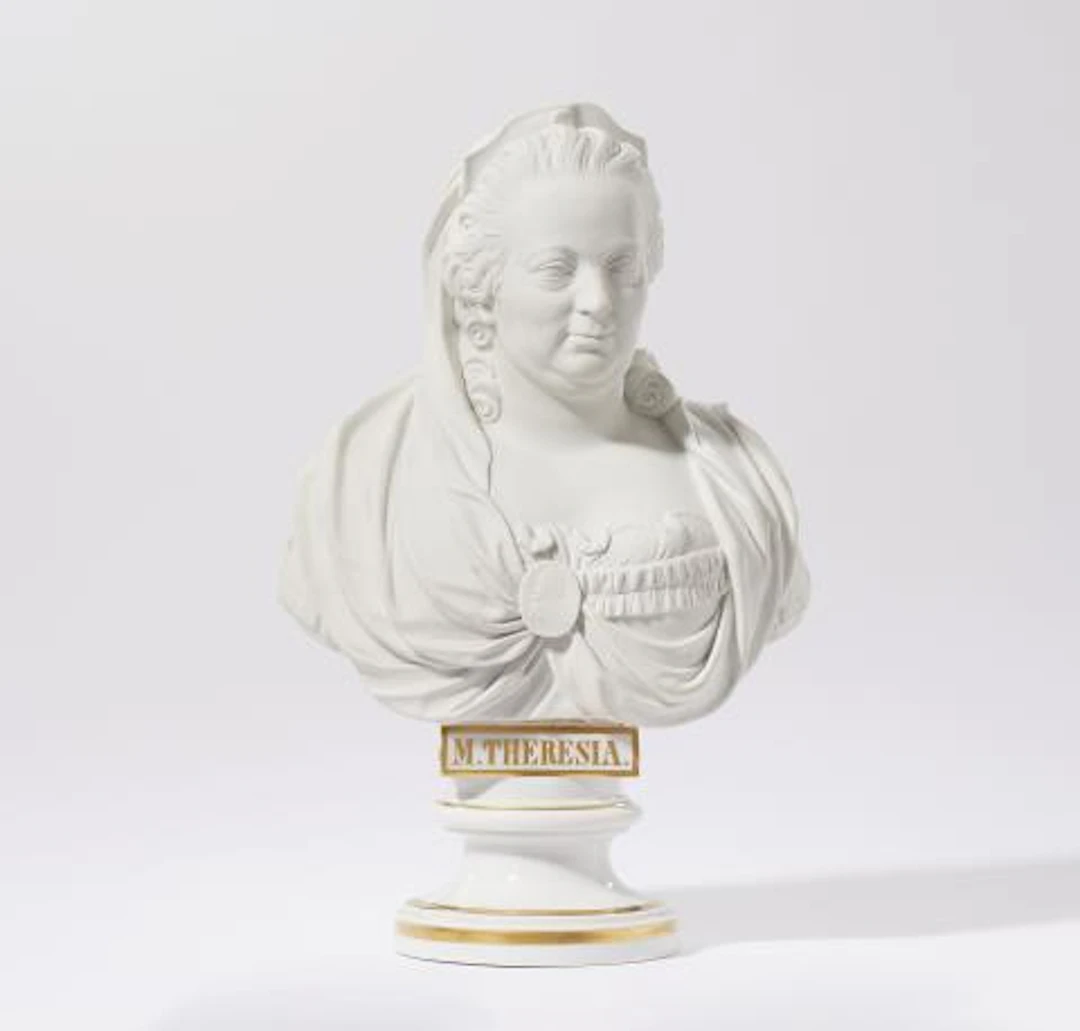 A Vienna porcelain bust of Empress Maria Theresia