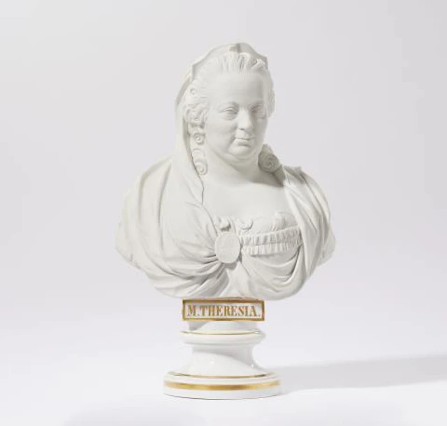 A Vienna porcelain bust of Empress Maria Theresia