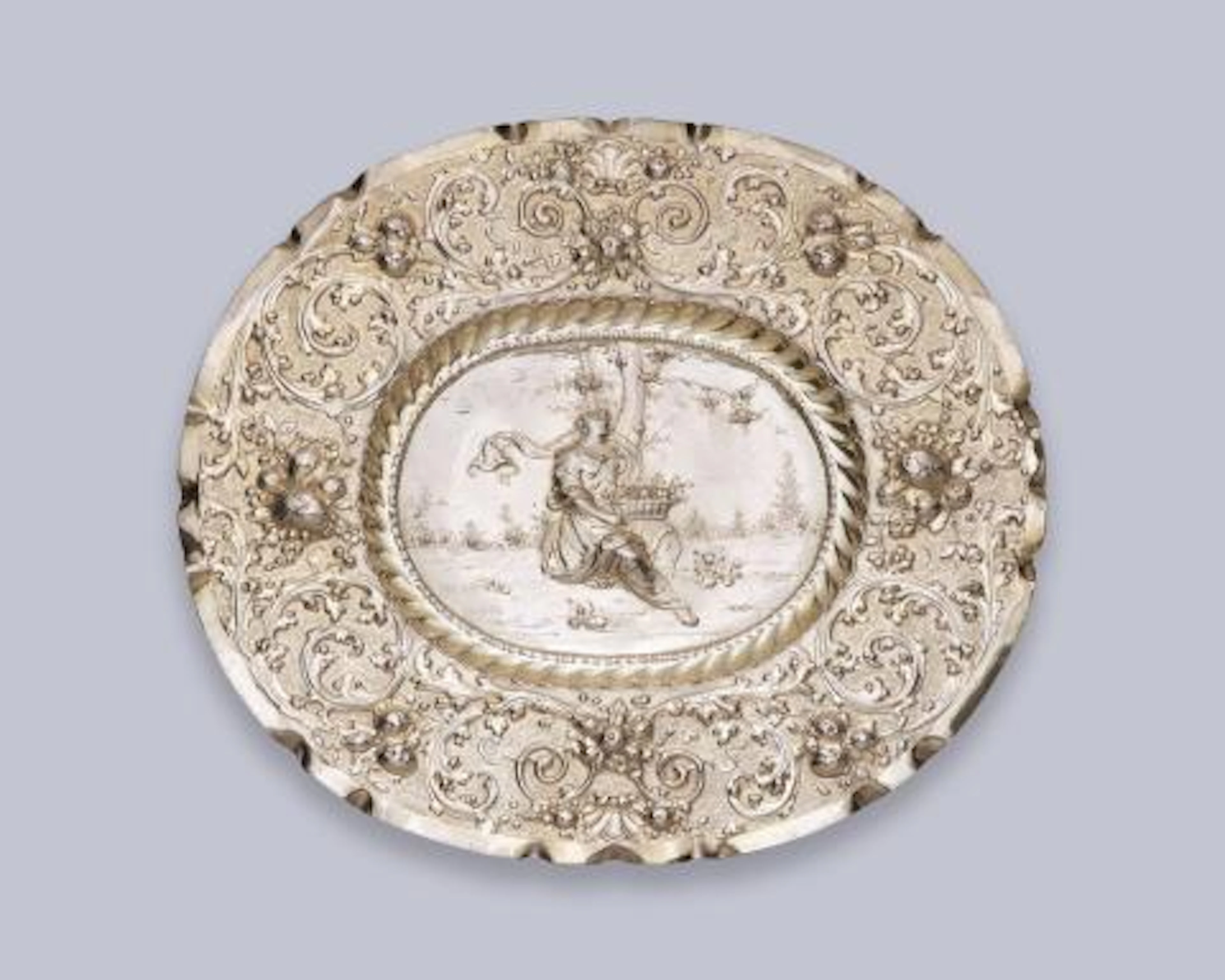 An Augsburg silver gilt sideboard dish
