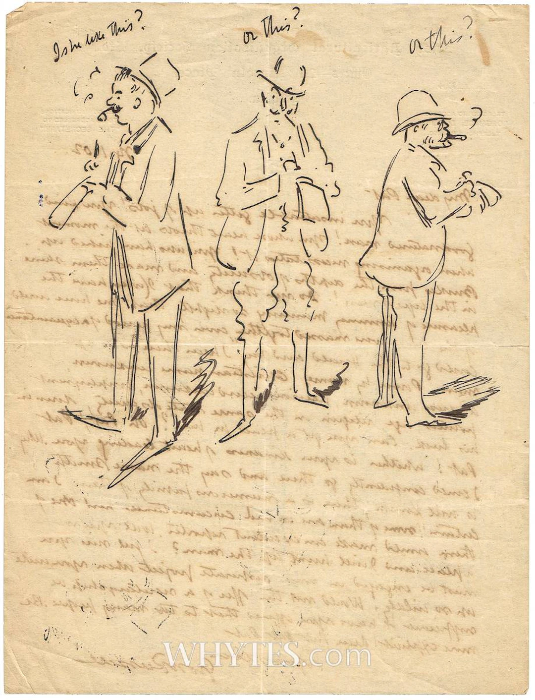 LETTER AND SKETCHES (SET OF THREE), 1902