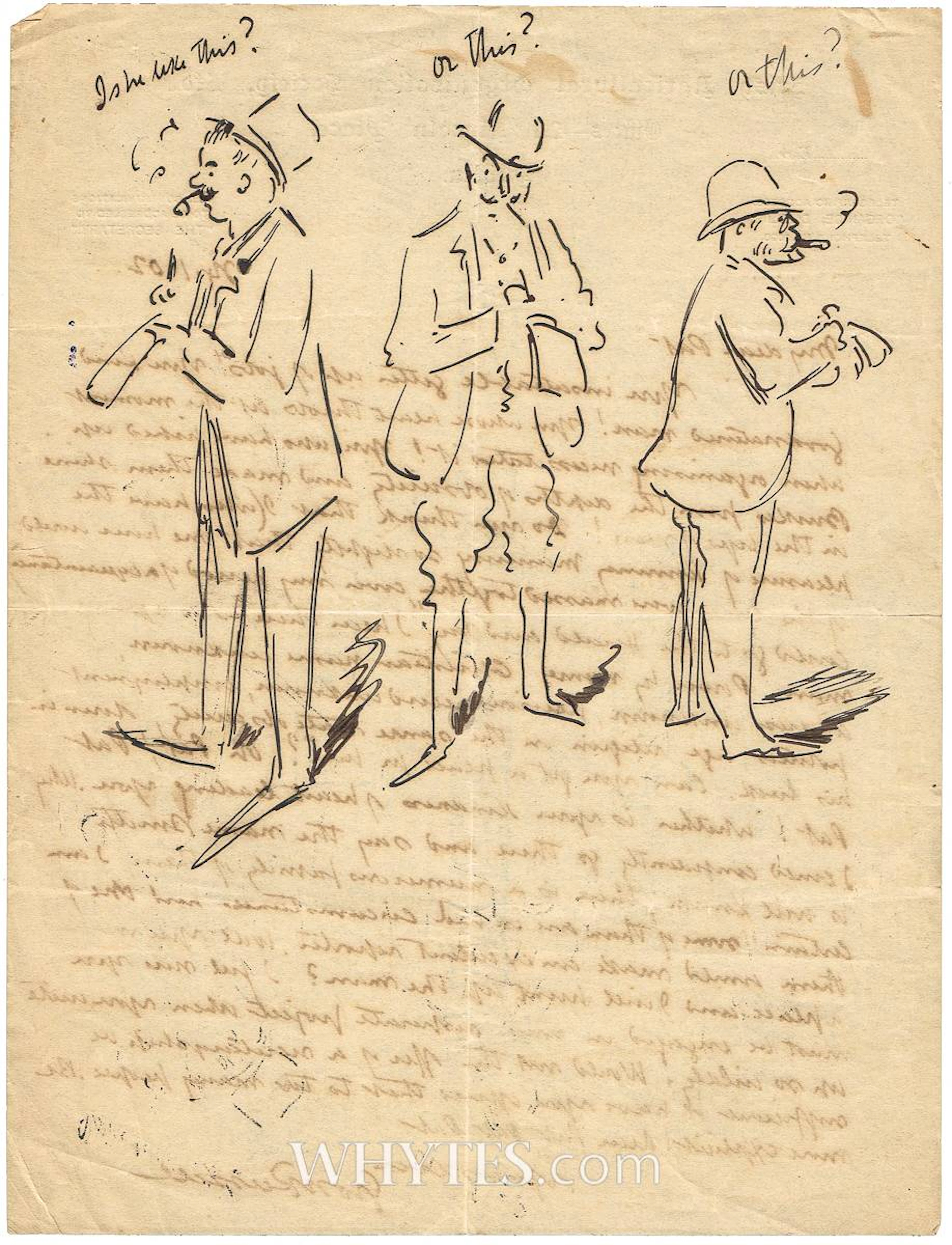 LETTER AND SKETCHES (SET OF THREE), 1902