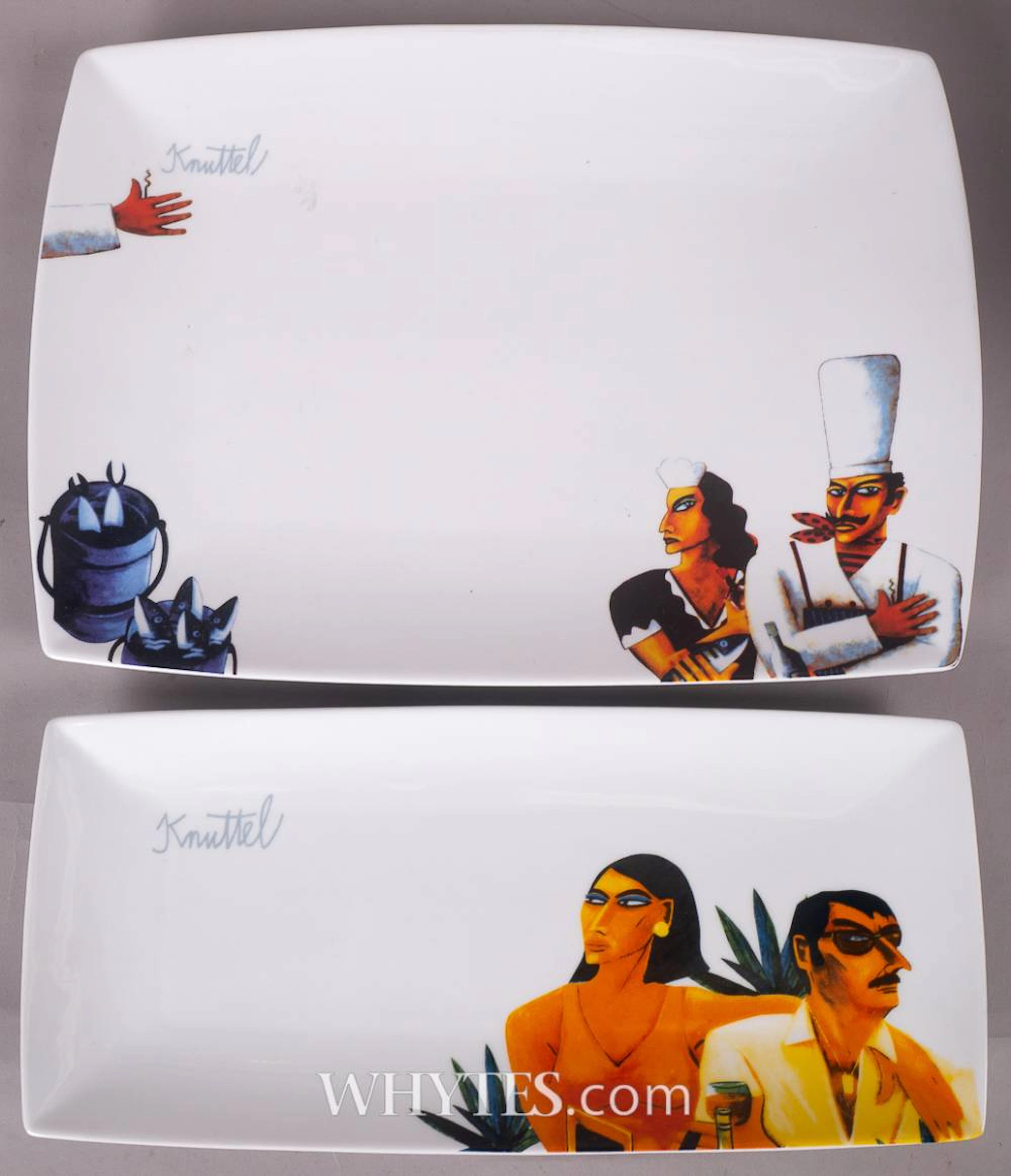 HELL'S KITCHEN & THE HURRICANE HOTEL SERVING PLATES (A PAIR)