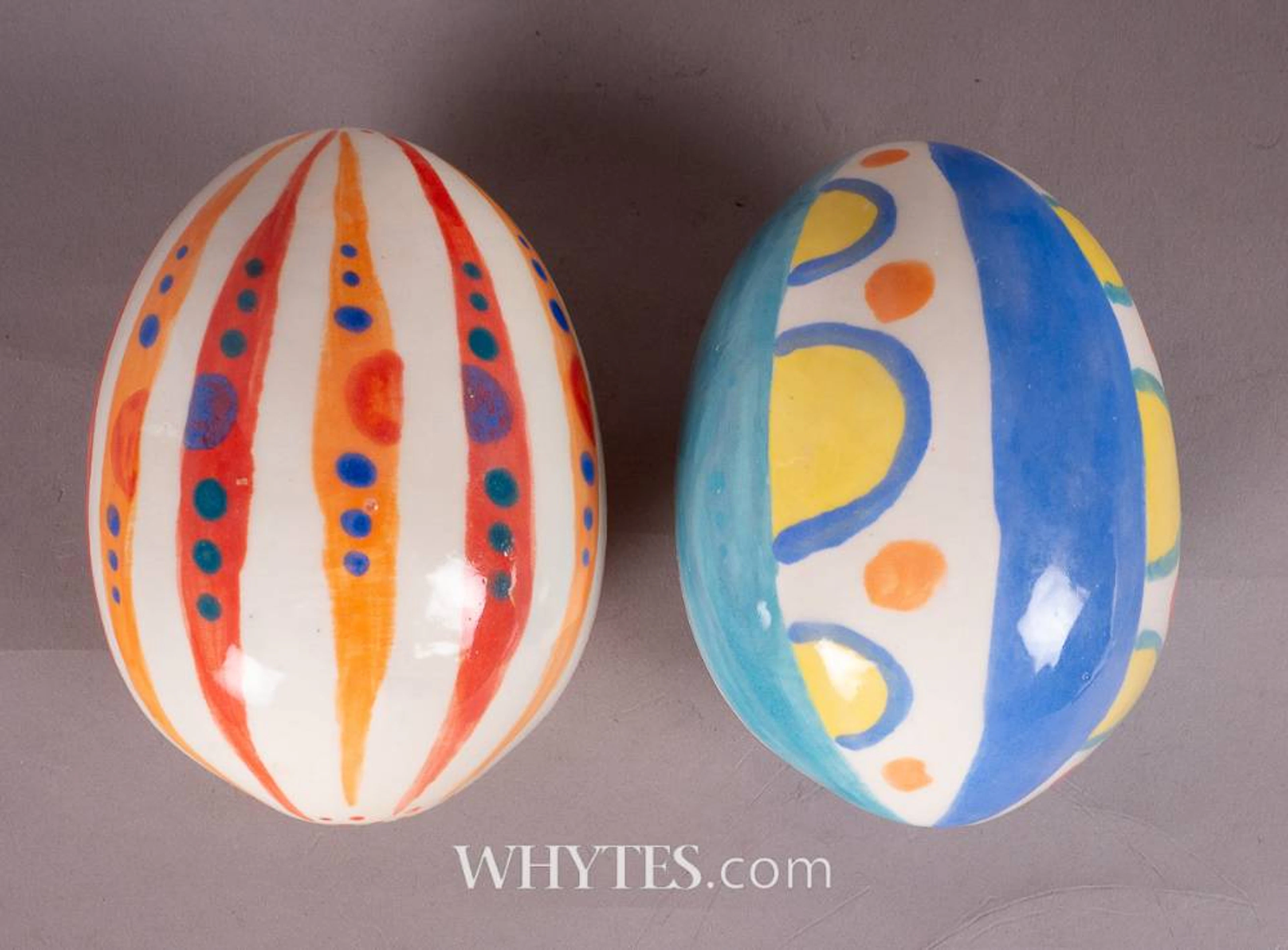 EGGS [ORANGE STRIPES AND YELLOW SUNRISE] (A PAIR)