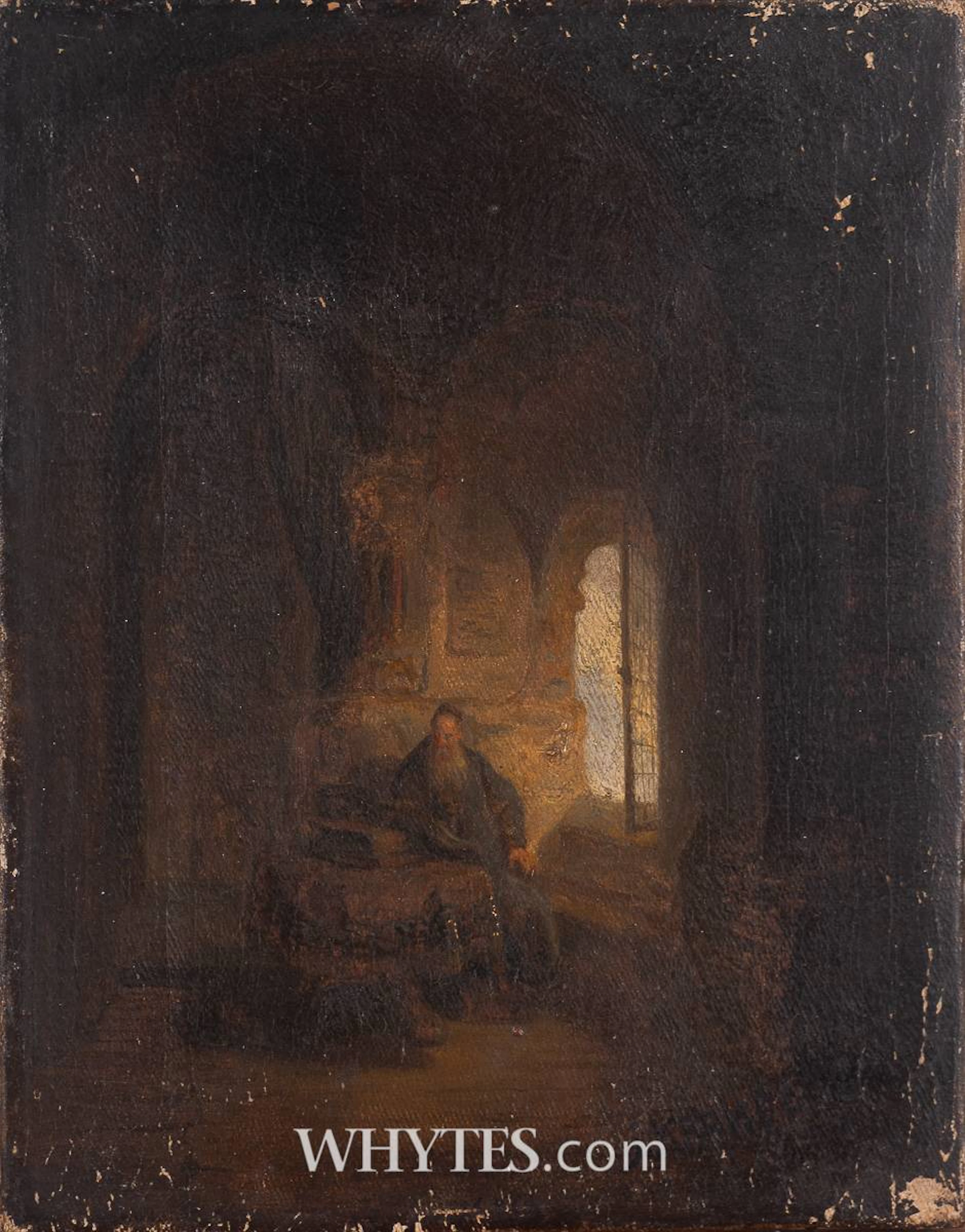 AFTER OLD SCHOLAR IN A VAULTED CHAMBER (ST ANASTASIUS) BY REMBRANDT