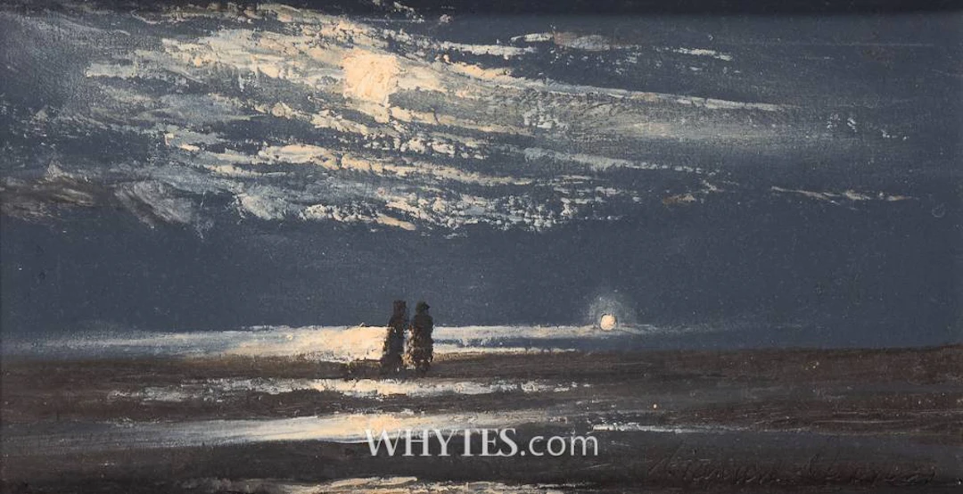 MOONLIGHT WALK, SOUTH STRAND, RUSH, LOW TIDE (THE KISH LIGHT)