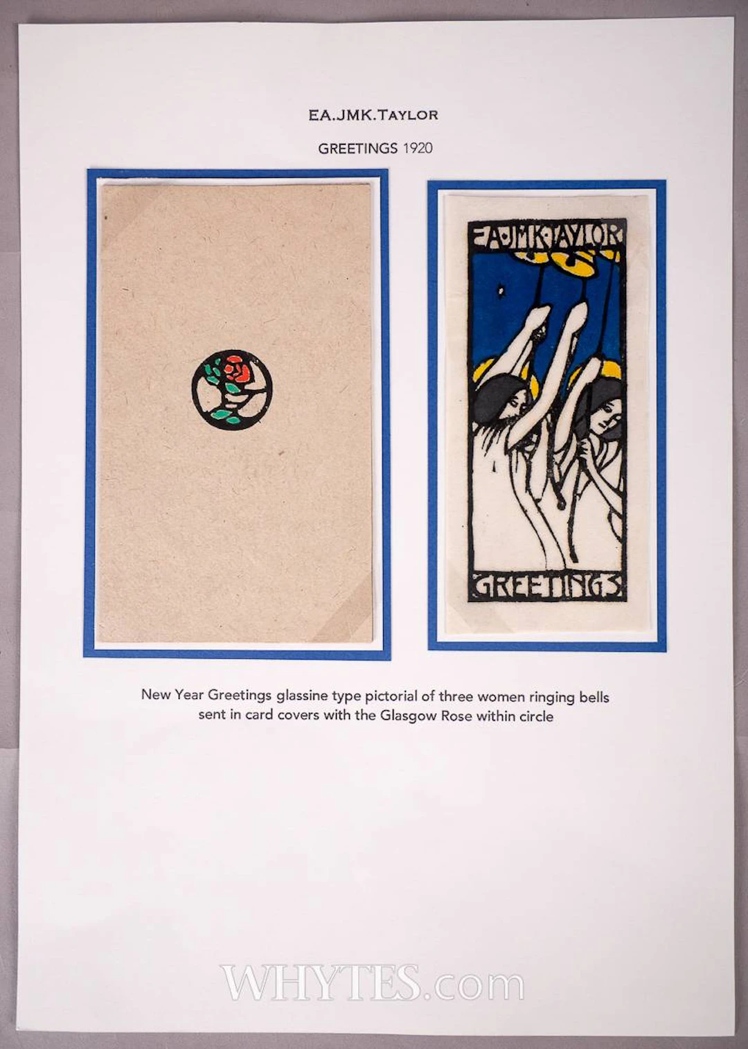 GREETINGS, 1920 with GLASGOW ROSE CARD COVER