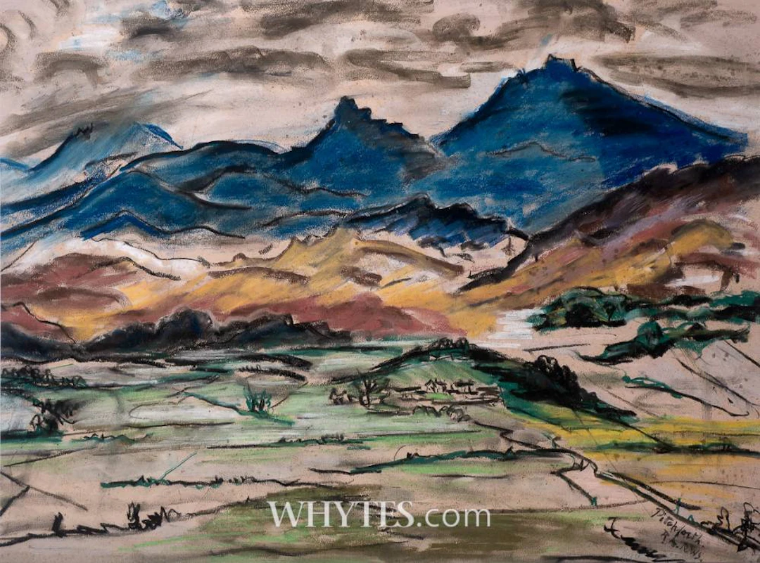 LANDSCAPE WITH BLUE MOUNTAINS