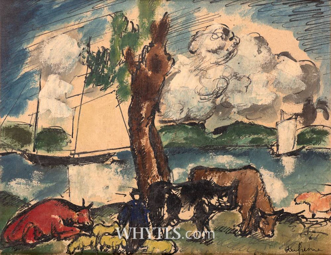 CATTLE WITH SAILBOATS