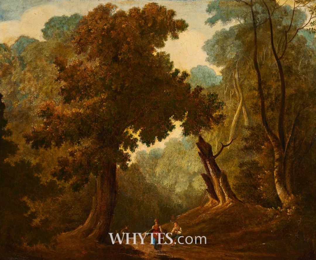 FIGURES IN A FOREST SCENE