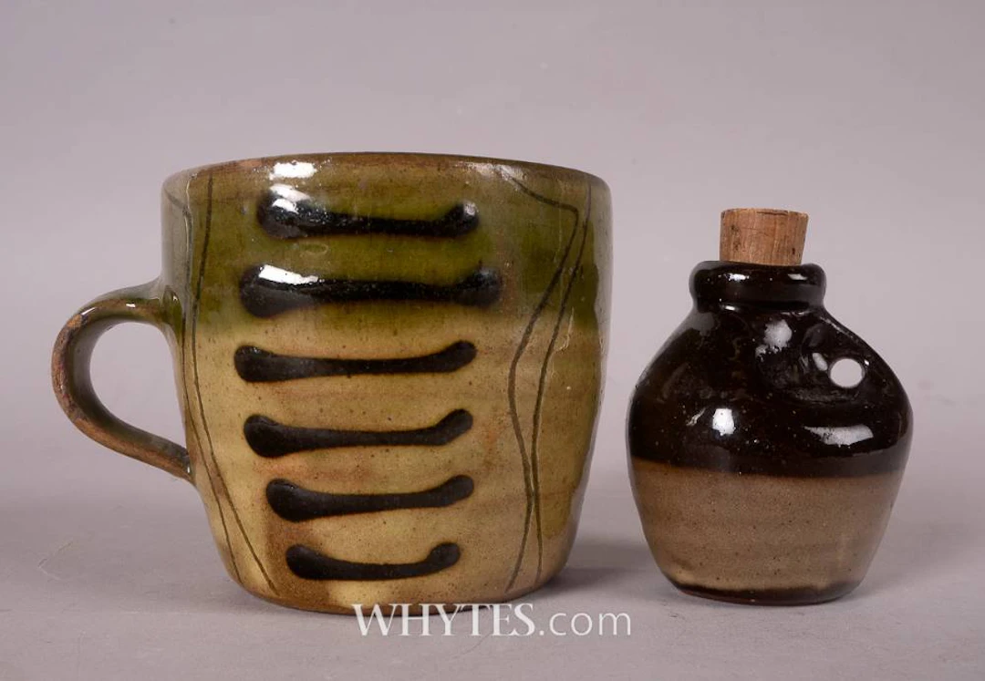 MUG AND OIL JAR (A PAIR)