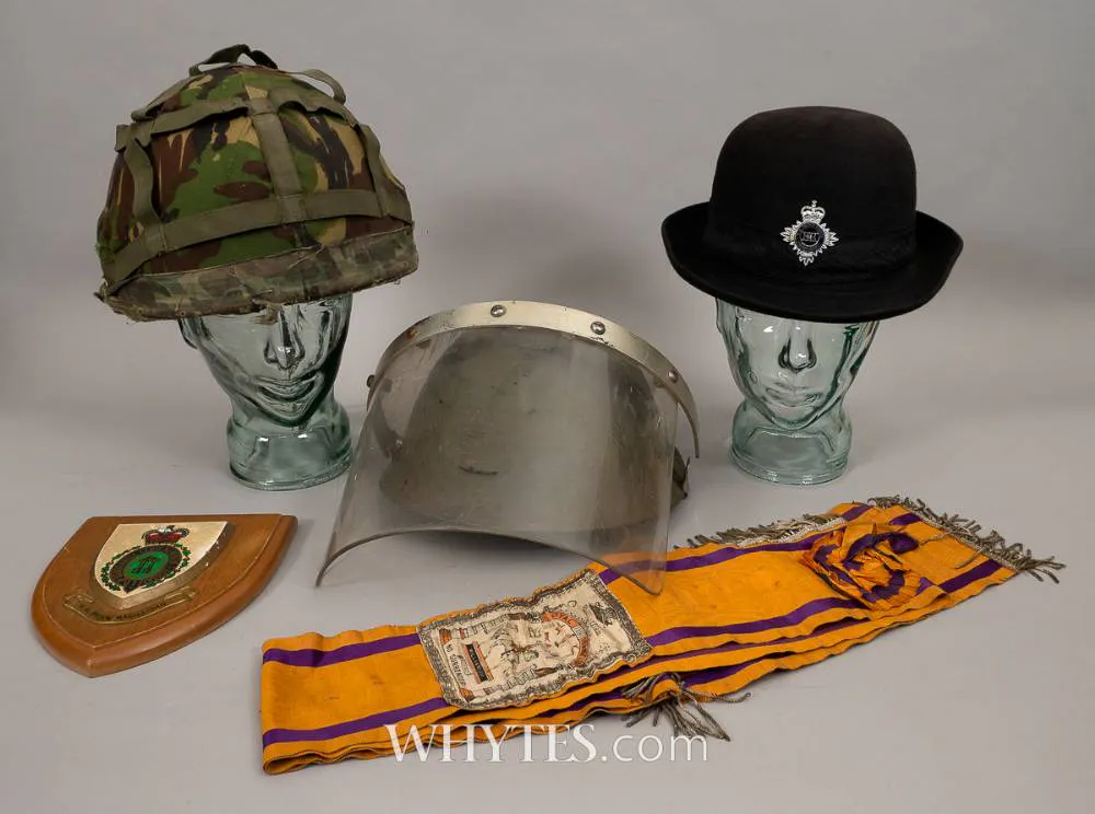 Northern Ireland collection of various including Army helmet, RUC ...