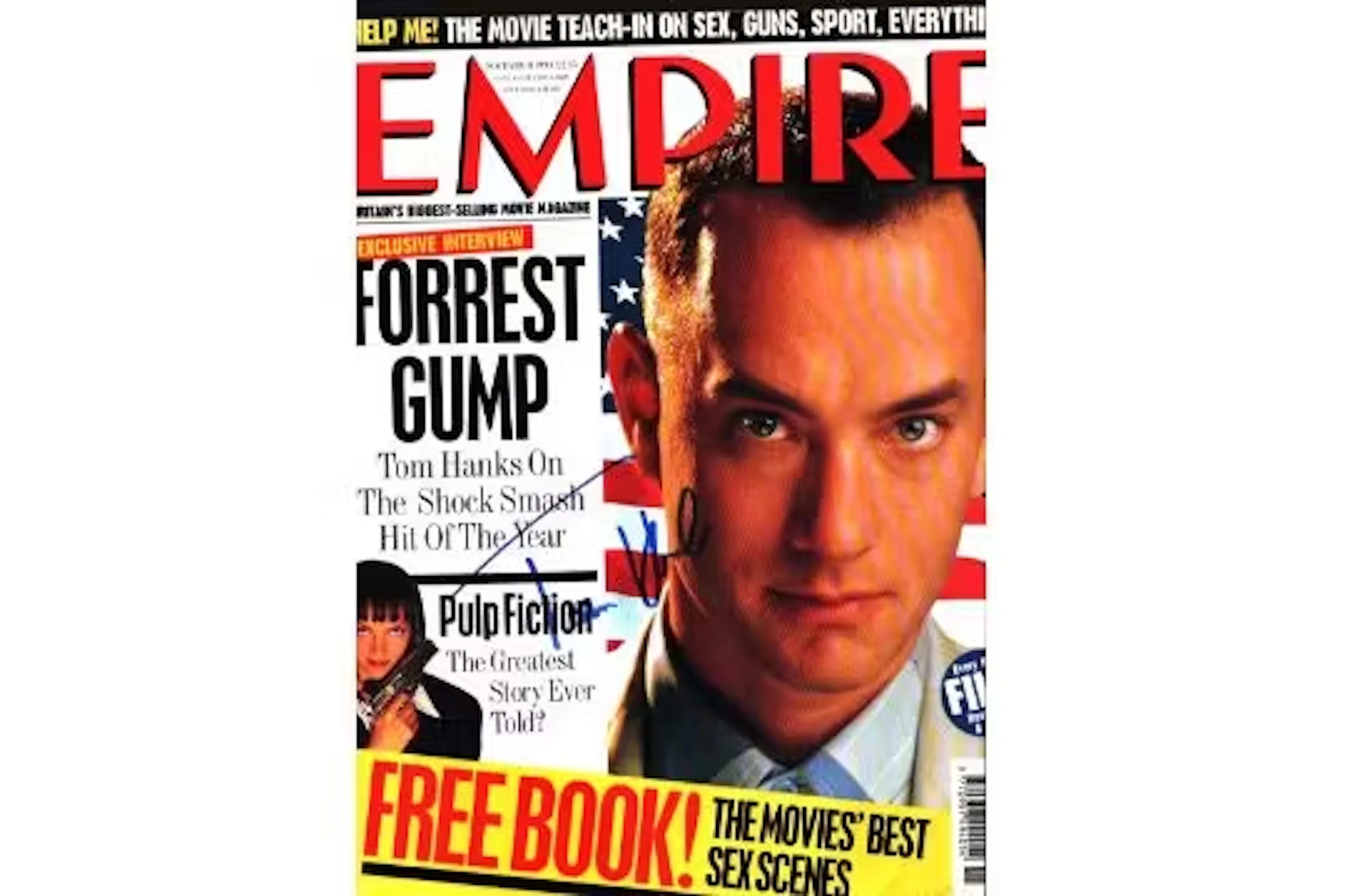 Tom Hanks signed Empire Magazine over. Good condition. All autographs