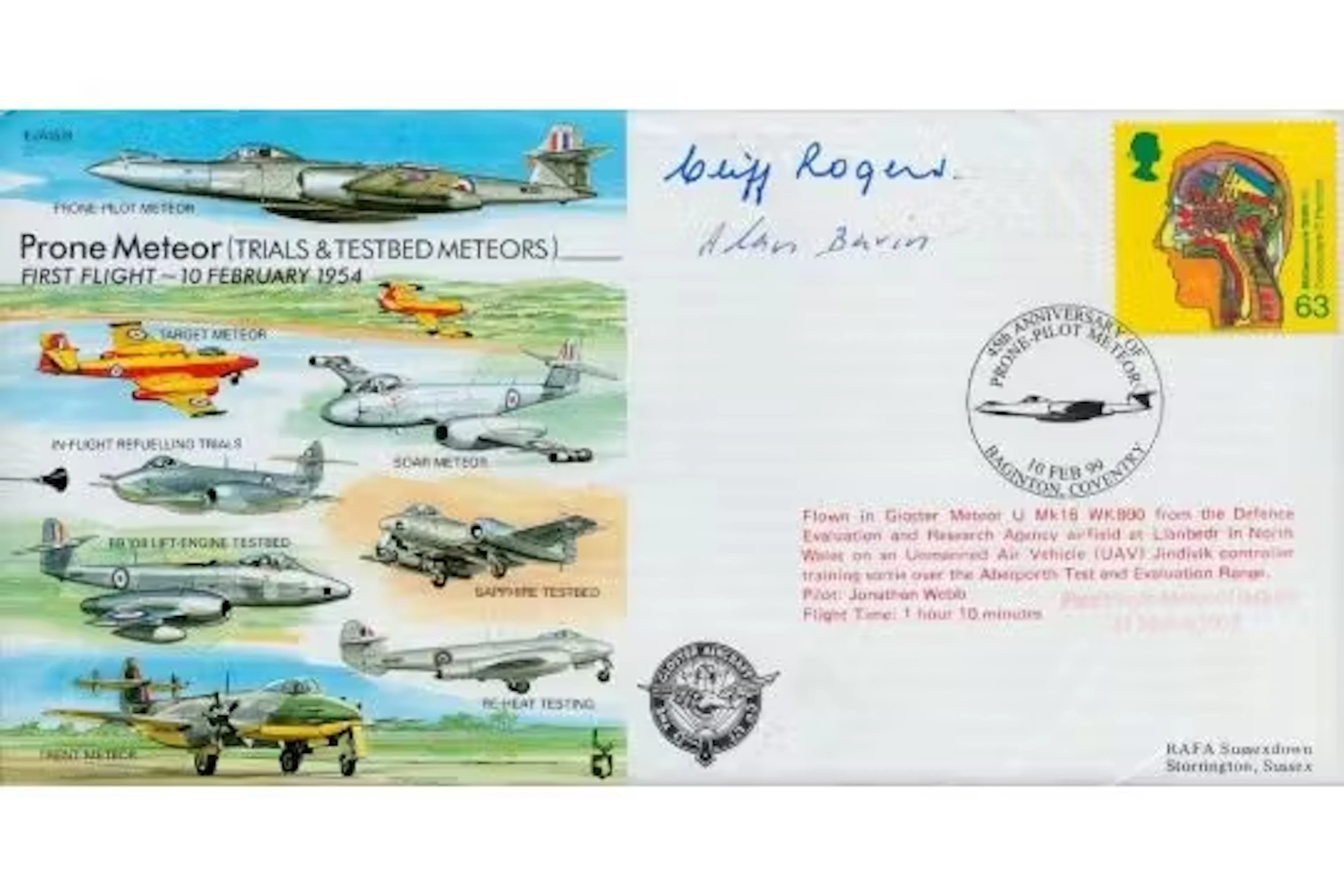 Multiple signed Experimental Jet Aircraft Cover RAF EJA(s)18 Prone