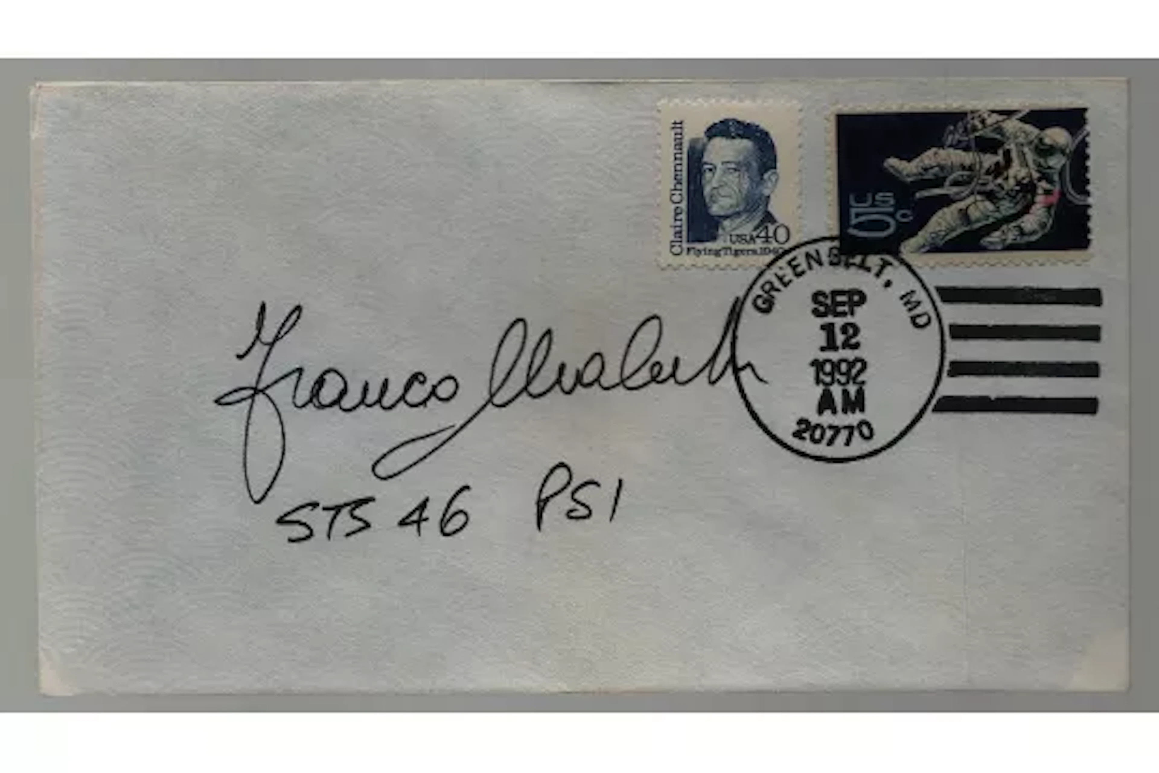 Astronaut Franco Malerba first Italian in space signed FDC PM Greenbelt